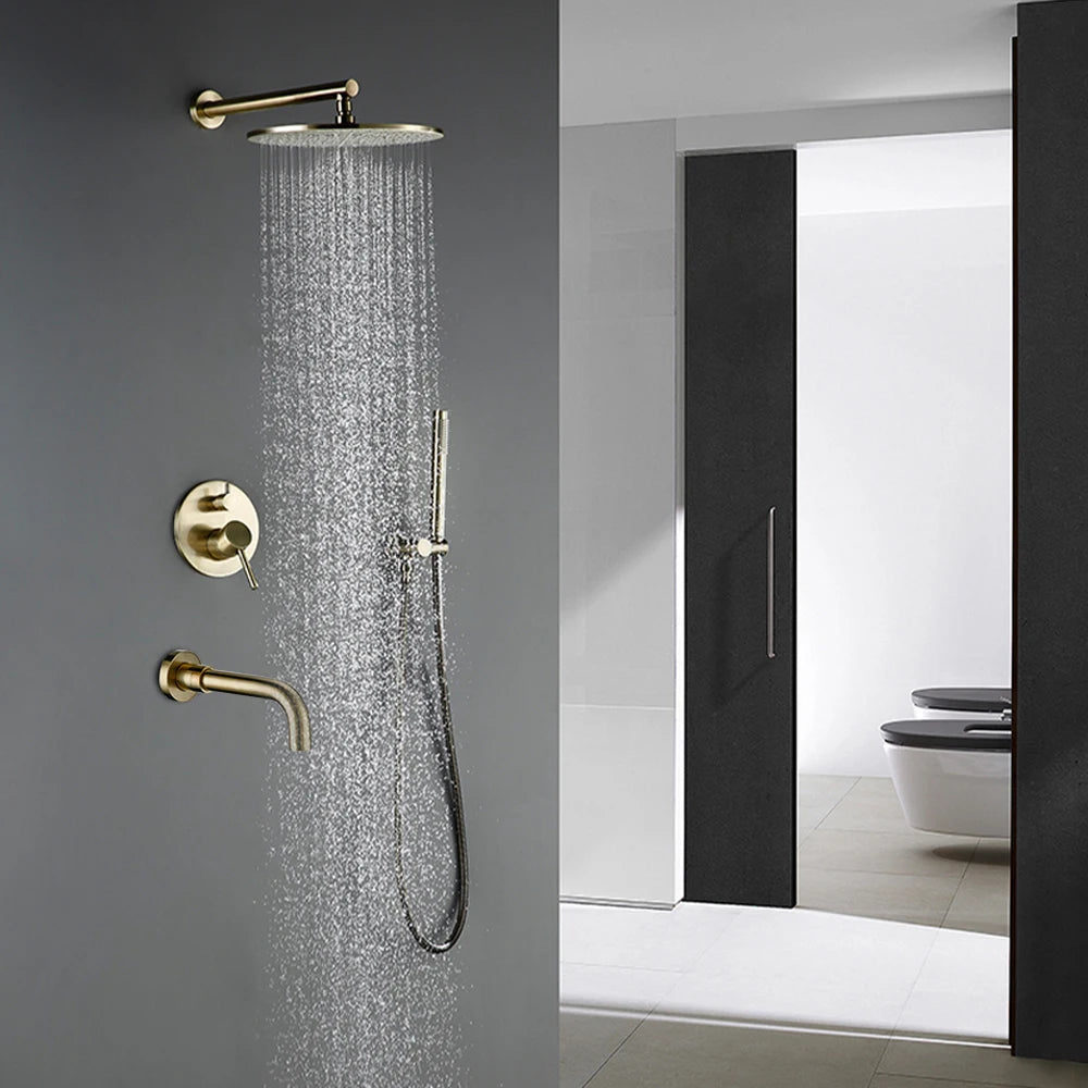Bathroom Faucet Shower Mixer Tap Spout Black Solid