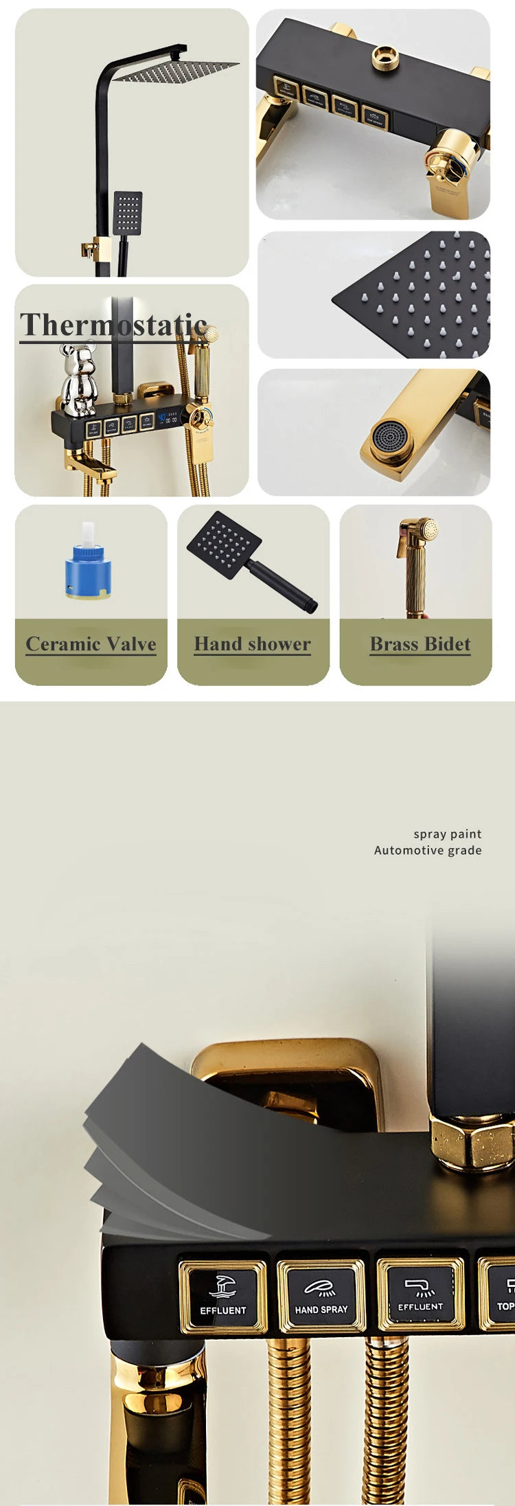 Chrome Digital Bathroom Shower System 10 Inch Stainless