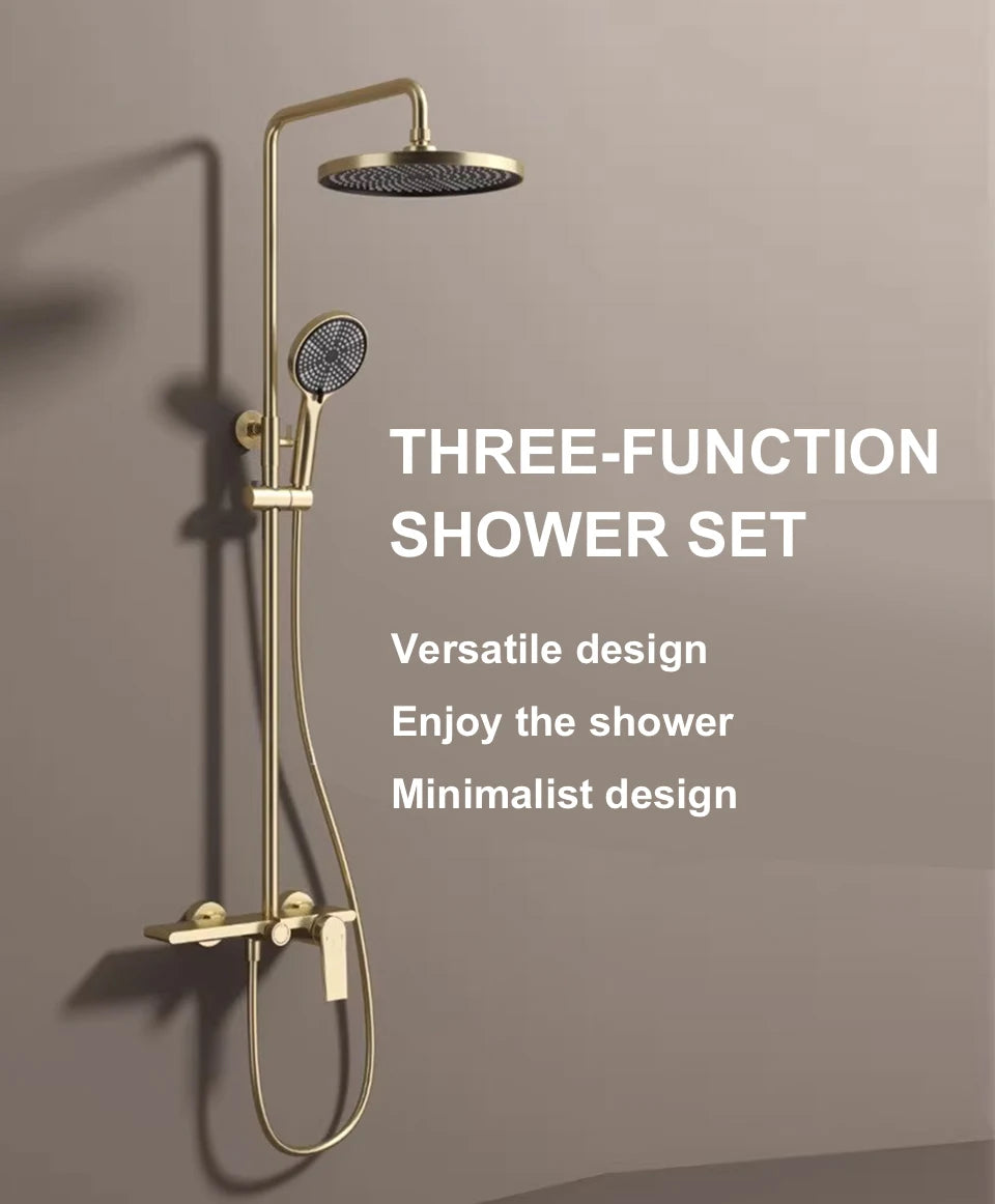 Bathroom Shower System Brushed Gold Cold Bathroom Faucet