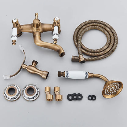 Retro Antique Brass Black Bronze Bathtub Shower Faucets