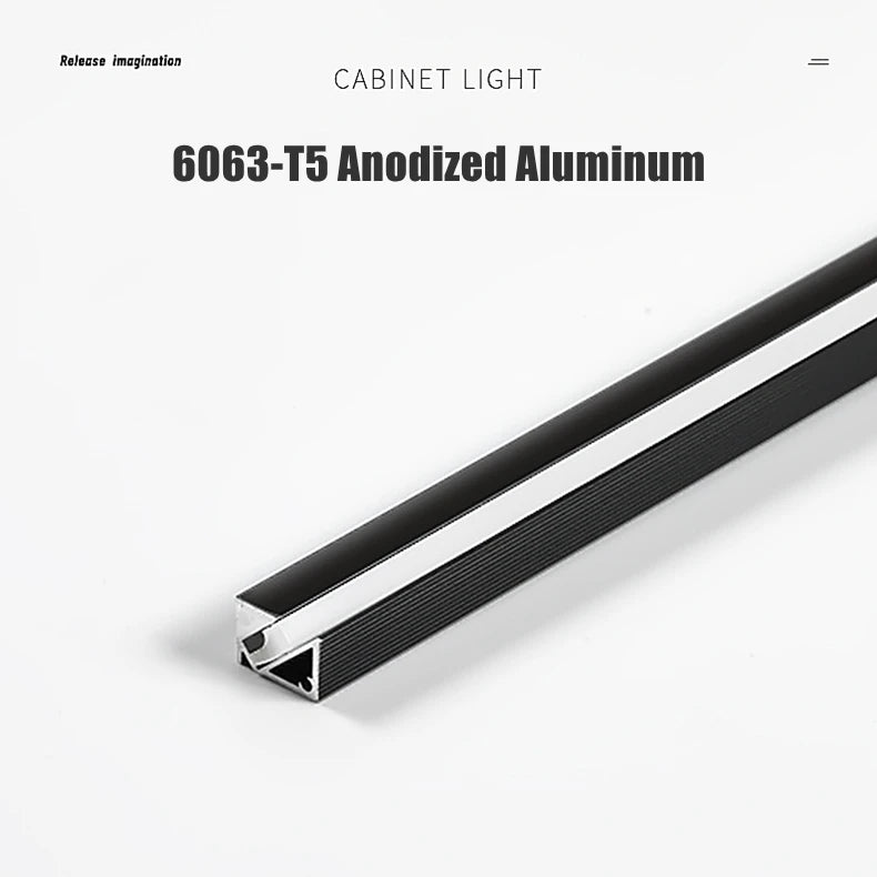 Ultra-Thin Hidden Recessed Cabinet Bar Light 45 Degree