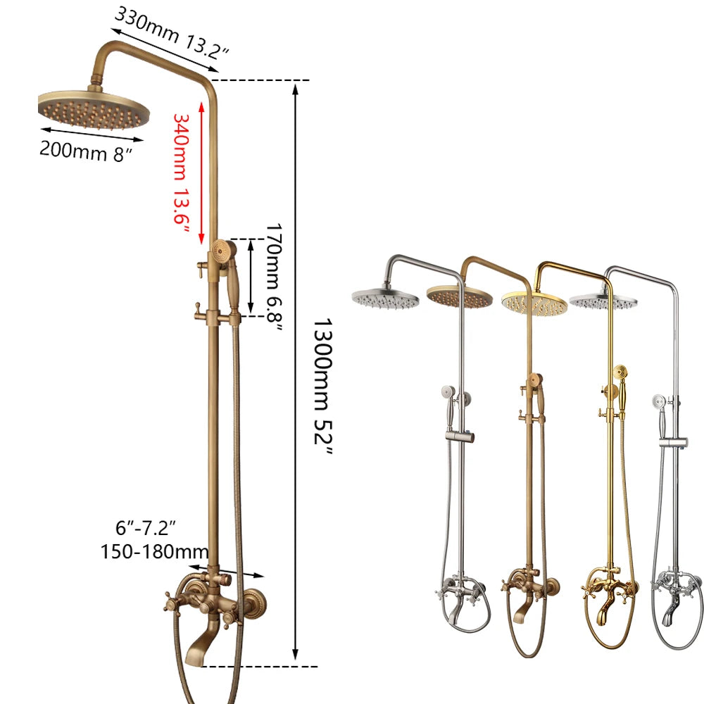 Zappo Antique Shower Wall Bathroom Bath Shower Faucet