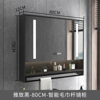 Smart Bathroom Mirror Cabinets Wall-Mounted Backlight Anti-Fog