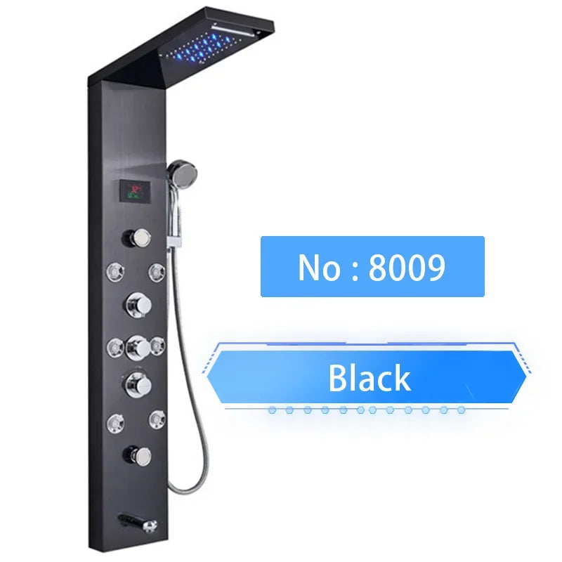 Shinesia Led Shower Panel Waterfall Rain Digital Display