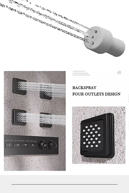 Luxury Gun Gray Brass Shower System Ceiling Design