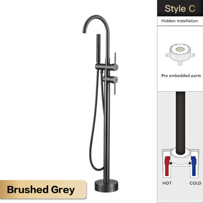 Aitana Luxury Black Brass Bathroom Faucet Floor Standing