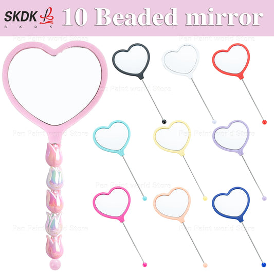 10pcs Diy Beaded Hand Mirror Creative - Beaded