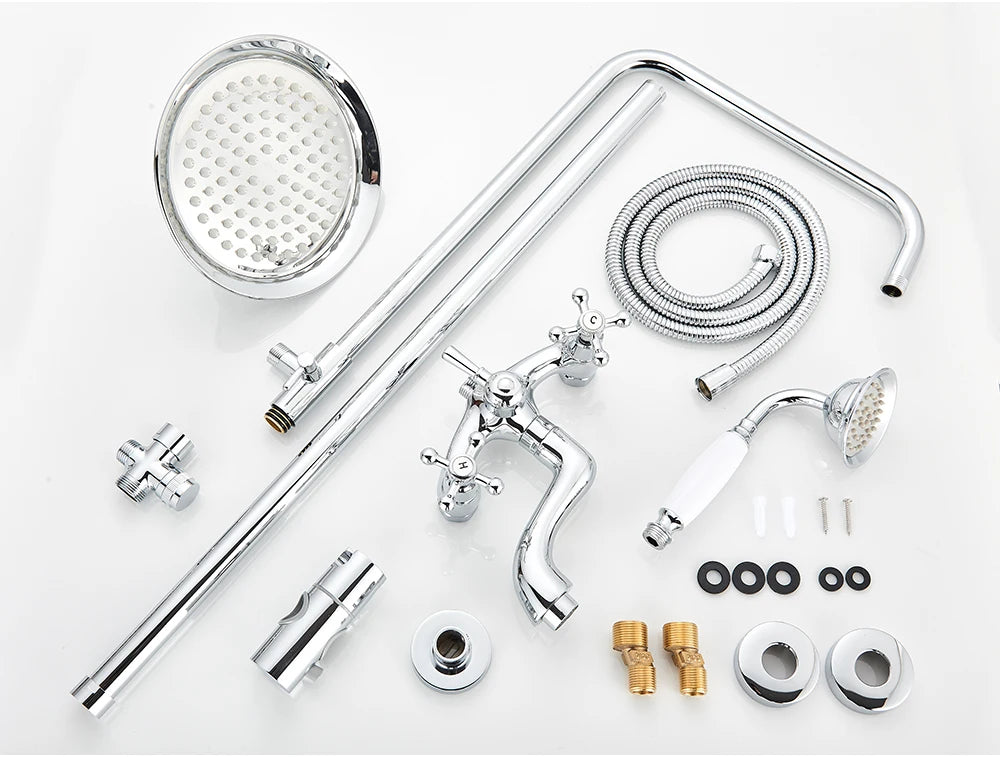 Bathroom Shower Faucet Brass Rainfall Shower Mixer Tap