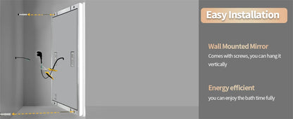 Smart Led Bathroom Mirror Rectangle Wall Mount Mirror