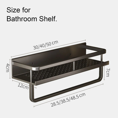 Punch-Free Bathroom Rack Bathroom Shelf Toilet Space Aluminum