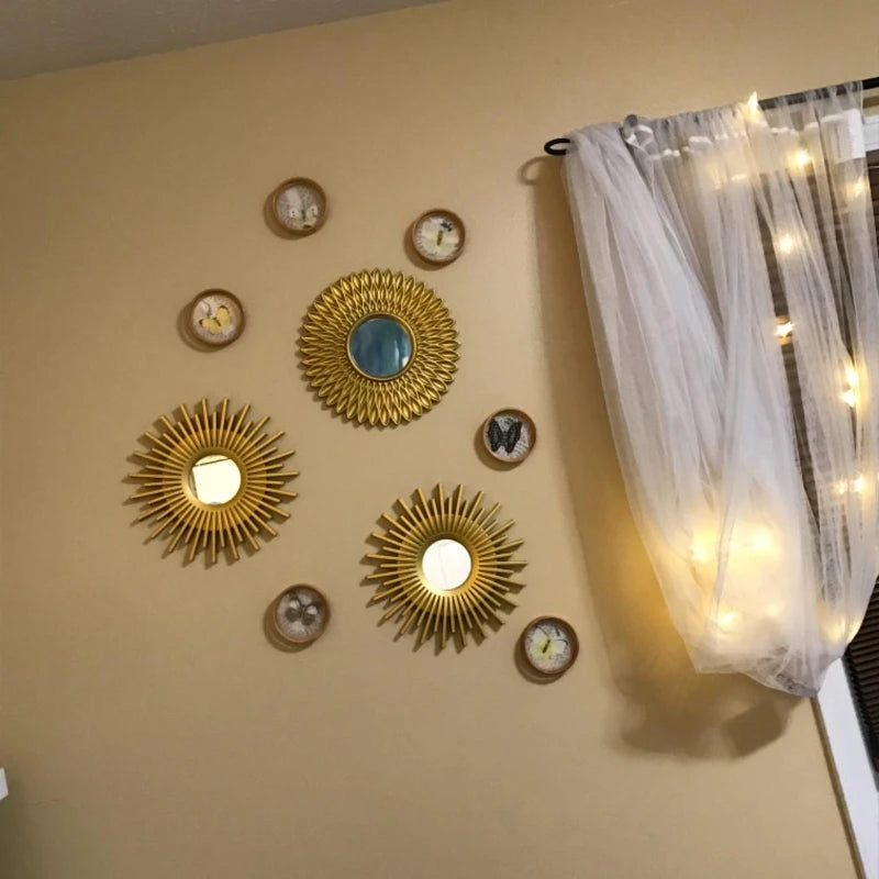 Gold Mirrors Wall Decor Of Hanging Ornament Art