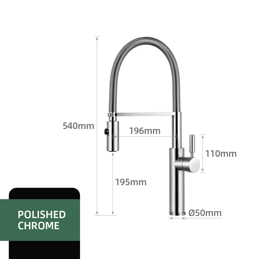 Brushed Gold Faucets Handle Pull Out Mixer Cold