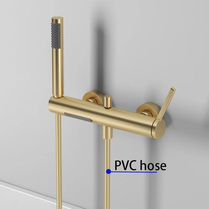 Brushed Gold Bathroom Shower Faucet Wall Mounted Waterfall