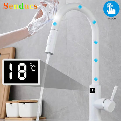 Smart Digital Touch On Faucets Pull Down Cold