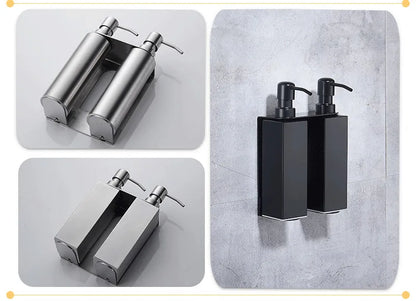 Black Liquid Soap Dispenser Shampoo Hotel Bathroom Wall