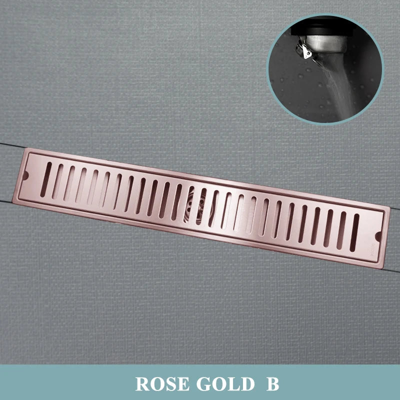 304 Stainless Steel Bathroom Drain Brushed Rose Gold