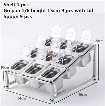 Stainless Steel Transparent Gn Pans Visible Food Exhibition