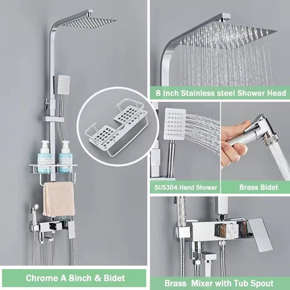 Cold Bathroom Shower Stainless Steel Bathroom Faucet System
