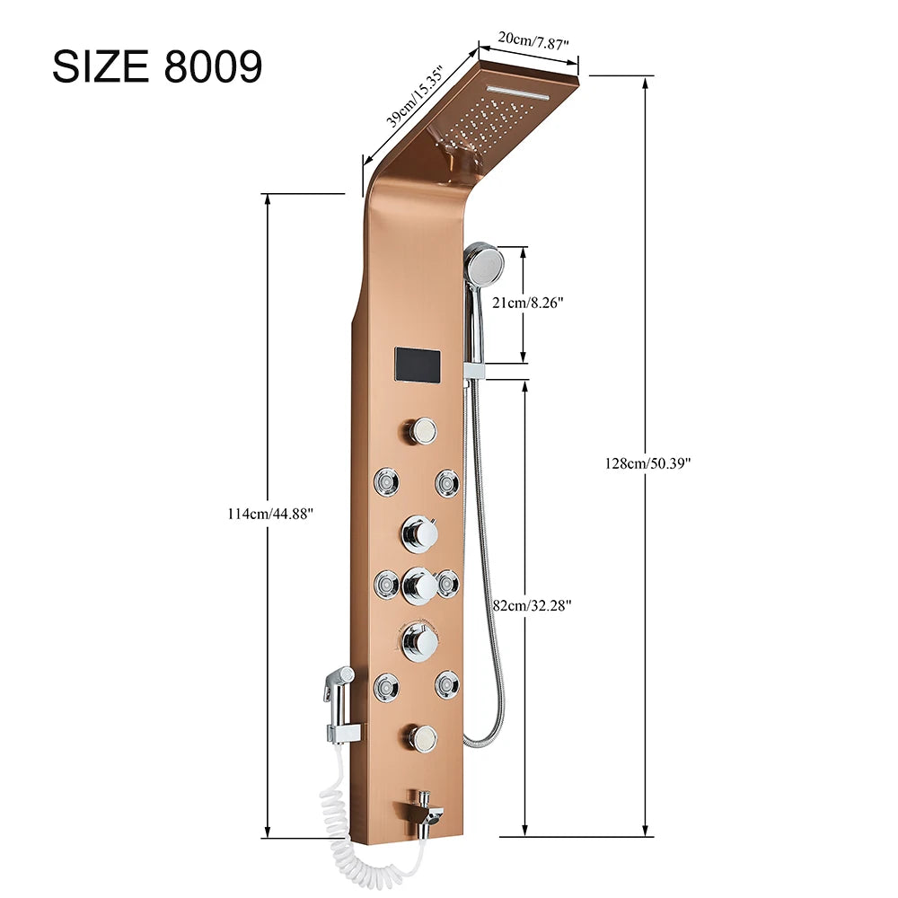 Led Shower Panel Six Functions Waterfall Shower Panel