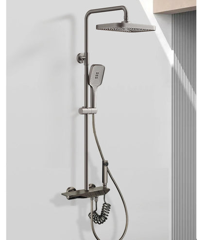Grey Shower System Bathroom Digital Led Rain Showers