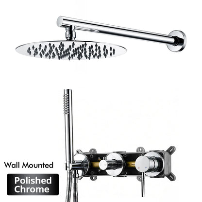 Gunmetal Shower Faucet 8-16 Wall Mounted Concealed Control