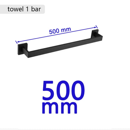 Matte Black Bathroom Hardware 304 Stainless Steel Towel