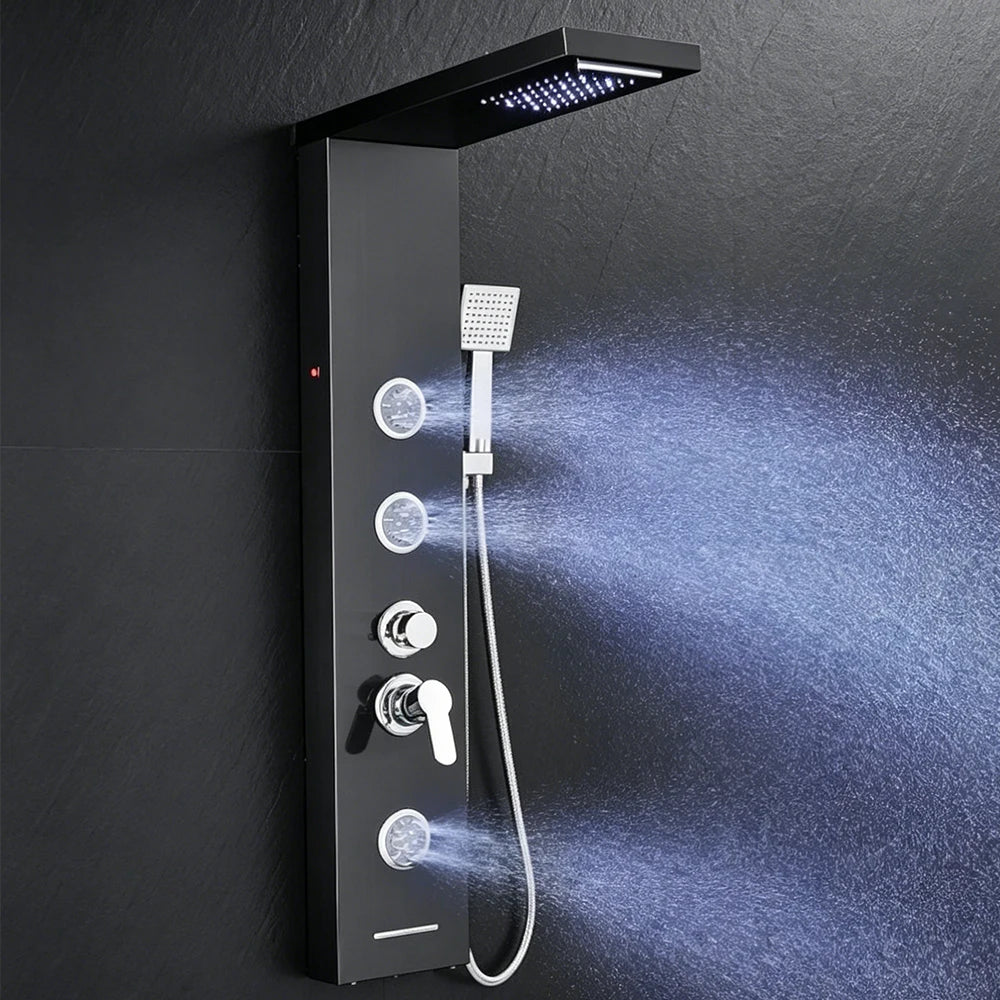 Shinesia Led Shower Panel Rainfall Bathroom Column Mixer