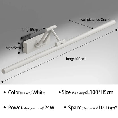 Modern Led Wall Lamp Bathroom Mirror Lamp Retractable