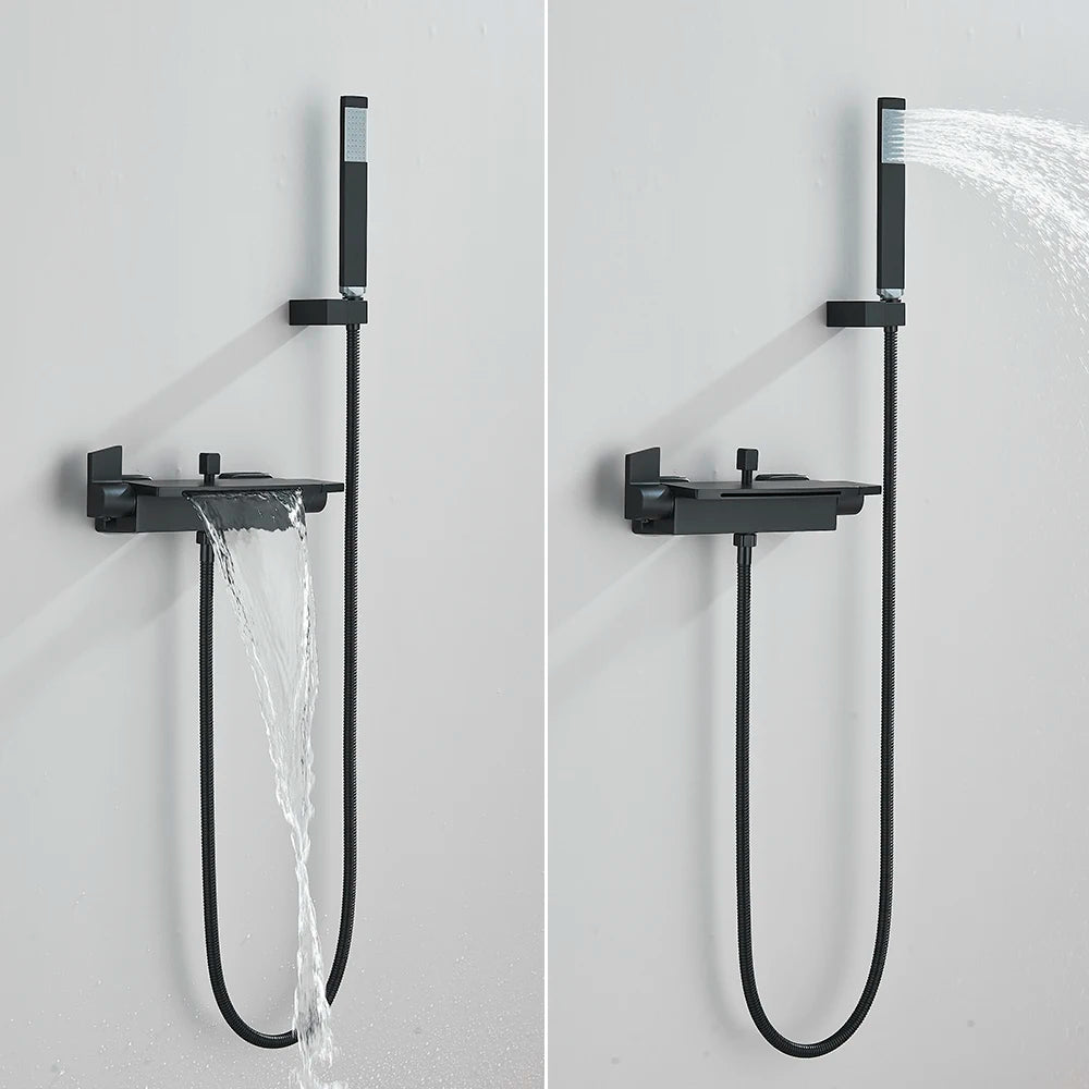 Golden Shower Faucet Waterfall Bath Shower Mixer Tap