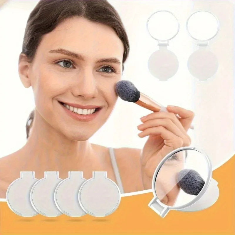 100pcs Mini Folding Makeup Mirror Circular Pocket Mirror