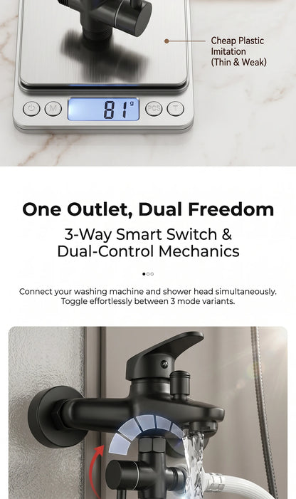 Solid Brass Shower Faucet Diverter Valve Two Way