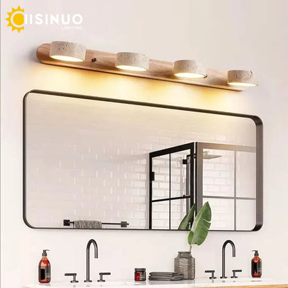 Rotatable Led Vanity Mirror Light Wabi Sabi Travertine