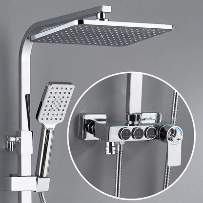White Gold Thermostatic Shower System Quality Brass Cold