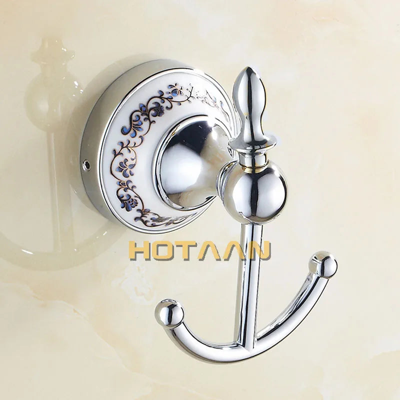 Stainless Steel Ceramic Bathroom Robe Hook Paper Holder