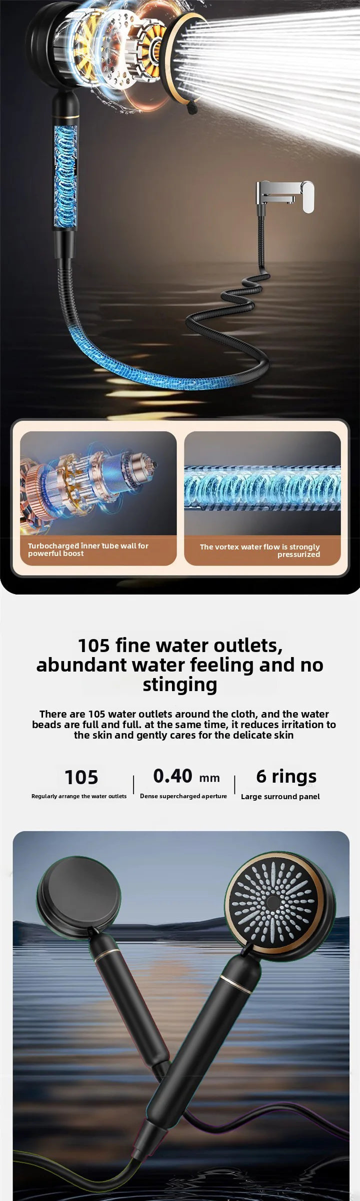 High Pressure Filter Shower Head Chlorine Removal Skin