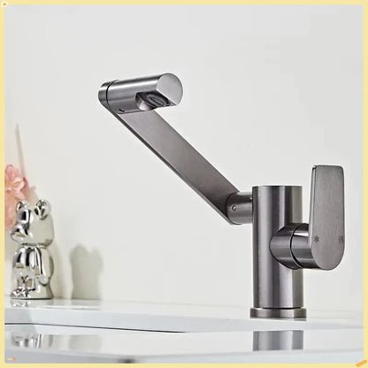 Grey Aluminum Bathroom Basin Faucet 360 Swivel Washbasin