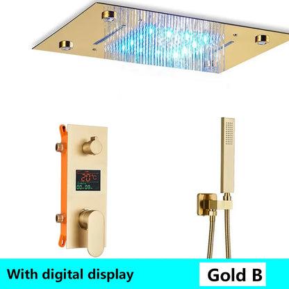 Luxury Thermostatic Shower Faucet Led Shower Sets Ceiling