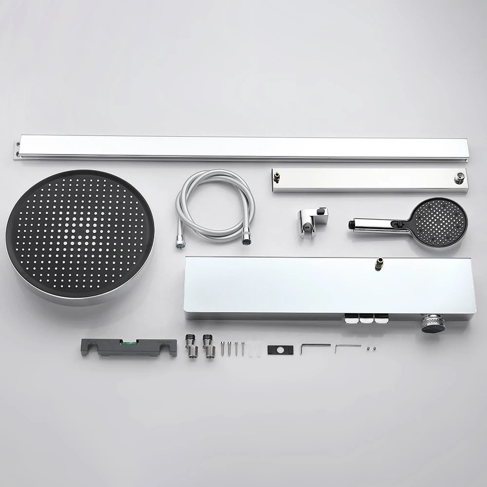 Chrome Digital Piano Bathroom Shower 12 Inch Round