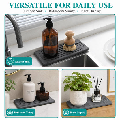 Pack Diatomite Tray Fast Drying Stone Sink Organizer