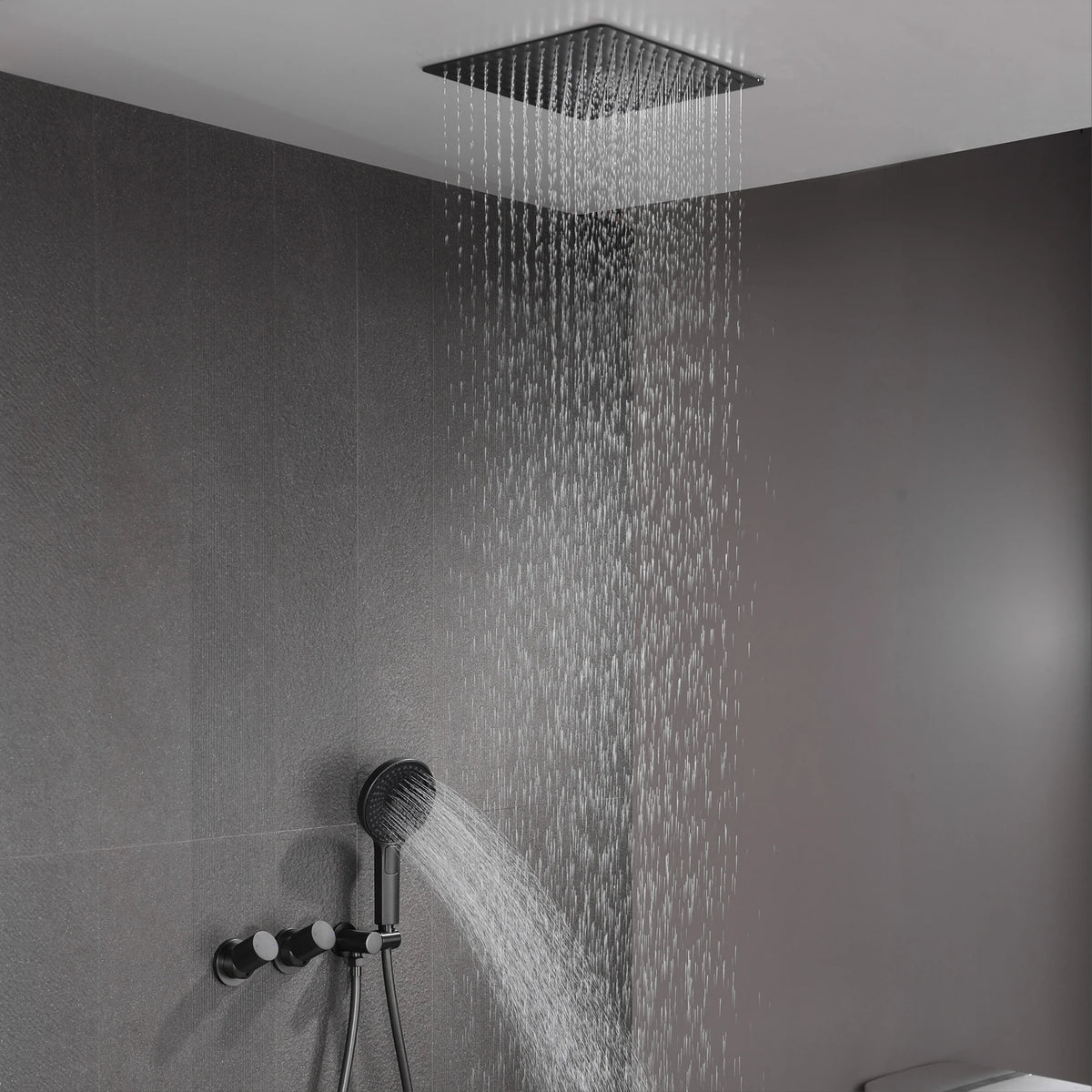 Minimalist Bathroom Ceiling Mount Shower System Rain Shower