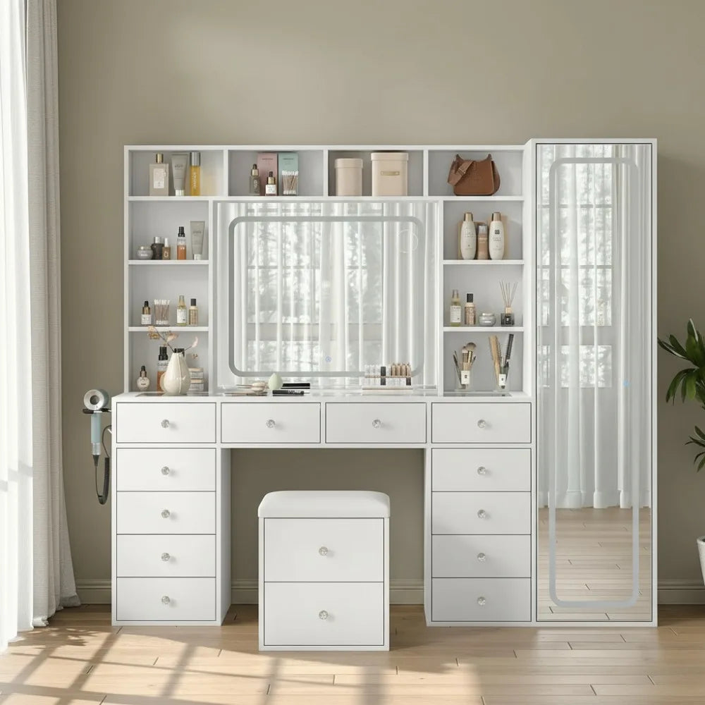 Vanity Desk Full Length Mirror Led Makeup Mirror
