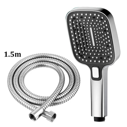 Square 3-Mode Pressurized Shower Head Large Panel Bathroom