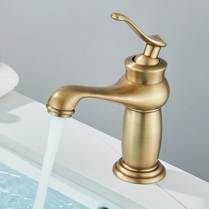Luxurious Antique Bathroom Basin Faucet Brass Deck Mounted