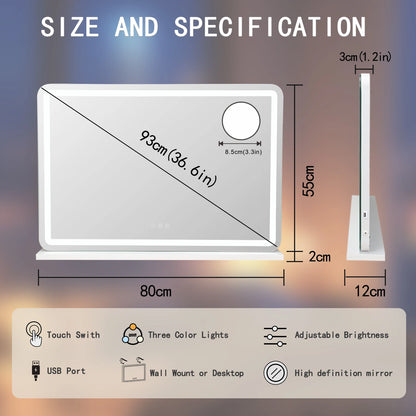 80cm Dressing Table Led Hollywood Vanity Mirror Large