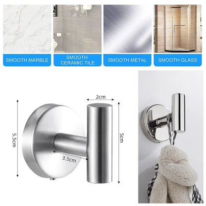 Wall Mounted Bath Towel Hooks Stainless Steel Robe
