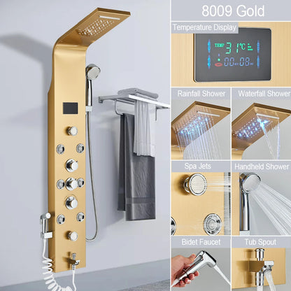 Luxury Bathroom Shower Panel Waterfall Rainfall Shower Head