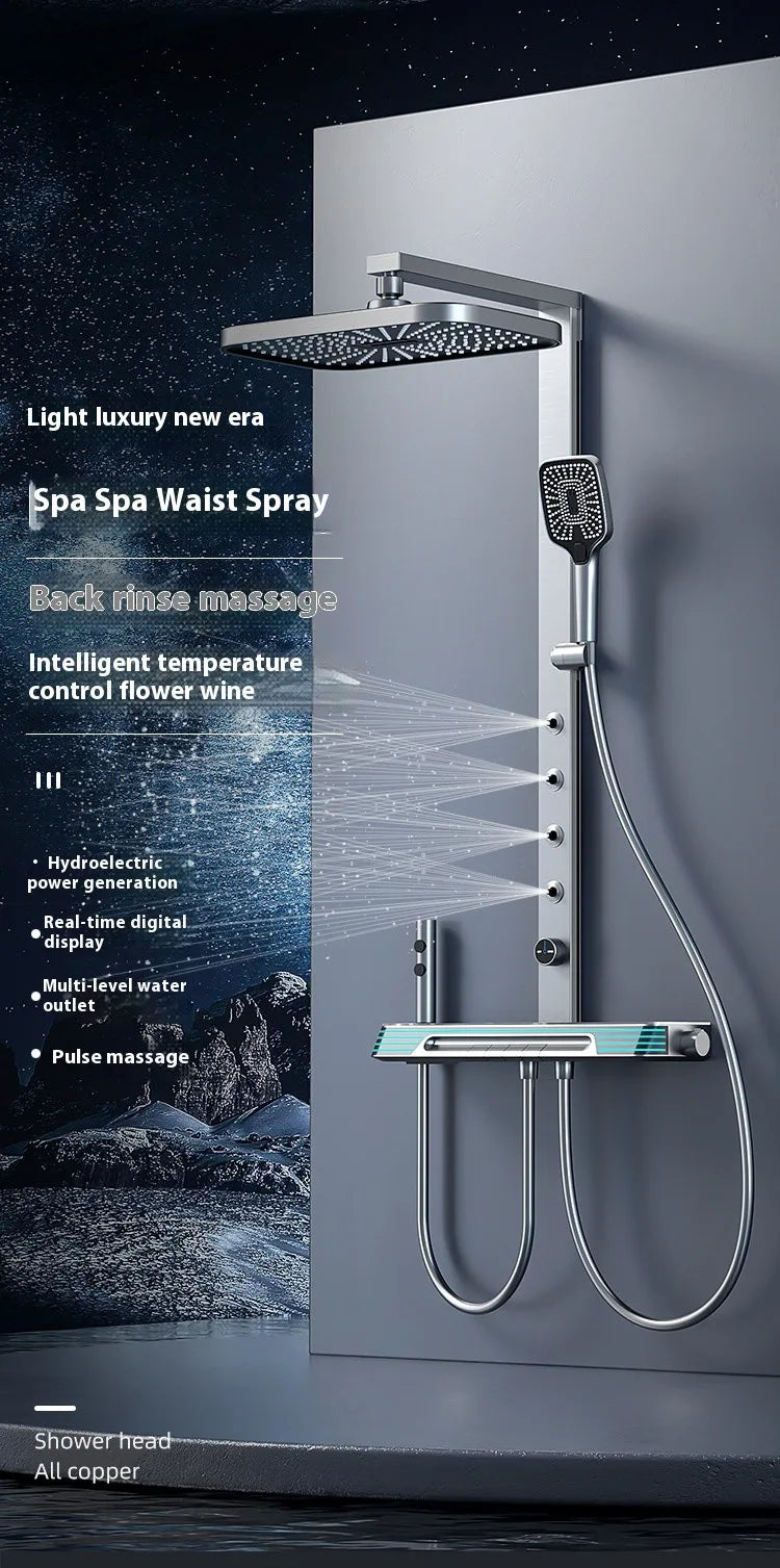 Spa Waist Spray Digital Bathroom Shower Ambient Lighting