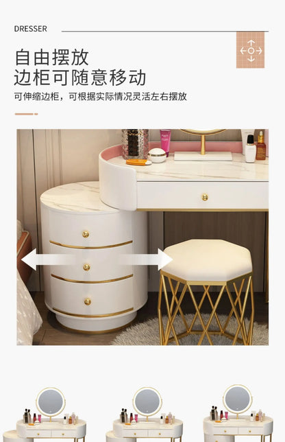 Pink White Vanity Table Women Luxury Nail European