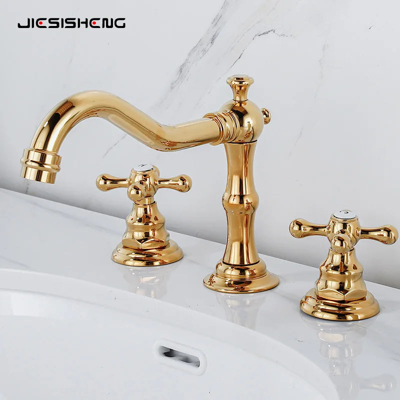 Widespread Bathroom Sink Faucet Hole Deck Mounted Dual