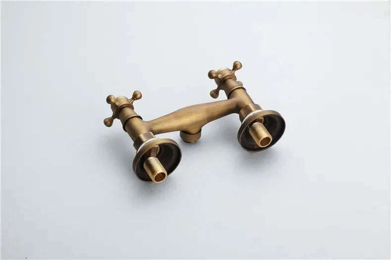 Retro Shower Faucets Antique Brass Ceramics Bathtub Faucets